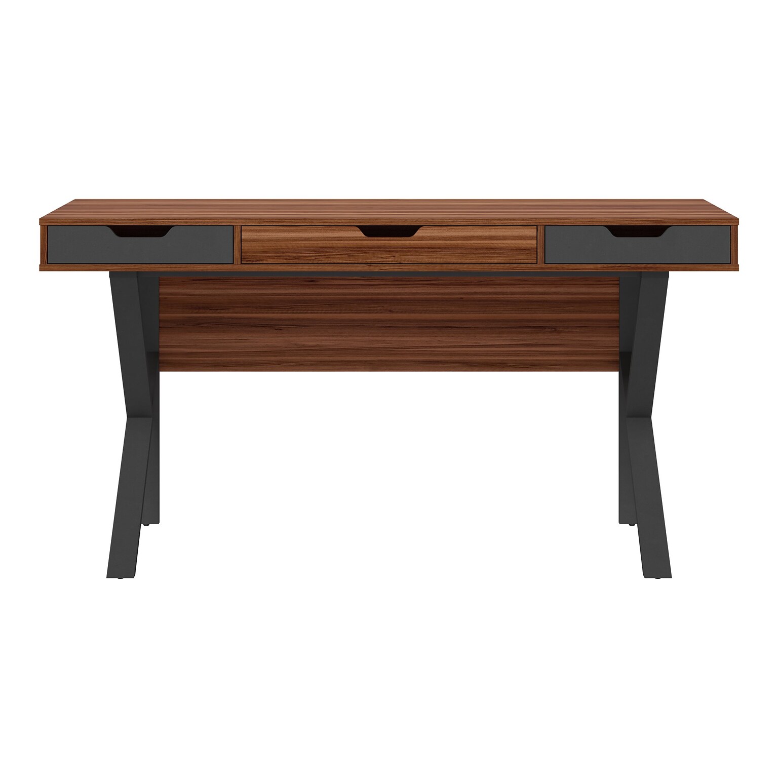 Whalen Stirling 60W Table, Natural Walnut/Charcoal Gray (SPLS-ST60D)