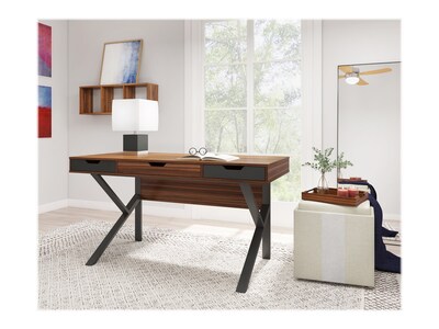 Whalen Stirling 60"W Table, Natural Walnut/Charcoal Gray (SPLS-ST60D)