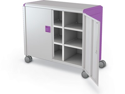 MooreCo Compass Maxi H2 Mobile 9-Section Storage Cabinets, 36.13"H x 41.88"W x 19.13"D, Platinum/Purple Metal (B3A1D2E1X0)