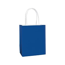 Amscan Gift Bag, Solid Kraft, Bright Royal Blue, 24/Pack (162800.105)