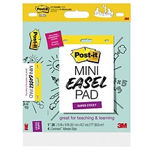 Post-it® Mini Super Sticky Wall Easel Pad, 15 x 18, 20 Sheets/Pad, 6 Pads/Pack (577SS)