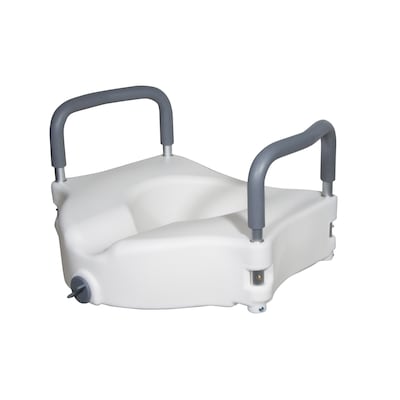 Drive Medical Elevated Raised Toilet Seat with Removable Padded Arms, Standard Seat (RTL12027RA)