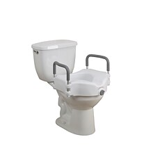 Drive Medical Elevated Raised Toilet Seat with Removable Padded Arms, Standard Seat (RTL12027RA)