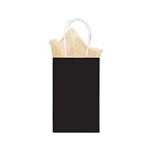Amscan Gift Bags, Solid Kraft, Jet Black, 24/Pack (162800.10)
