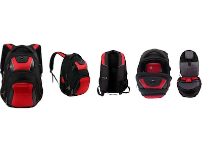 SwissDigital Design Covid-19 Anti-Bacterial Backpack Travel Kit, Black and Red (J14-41)