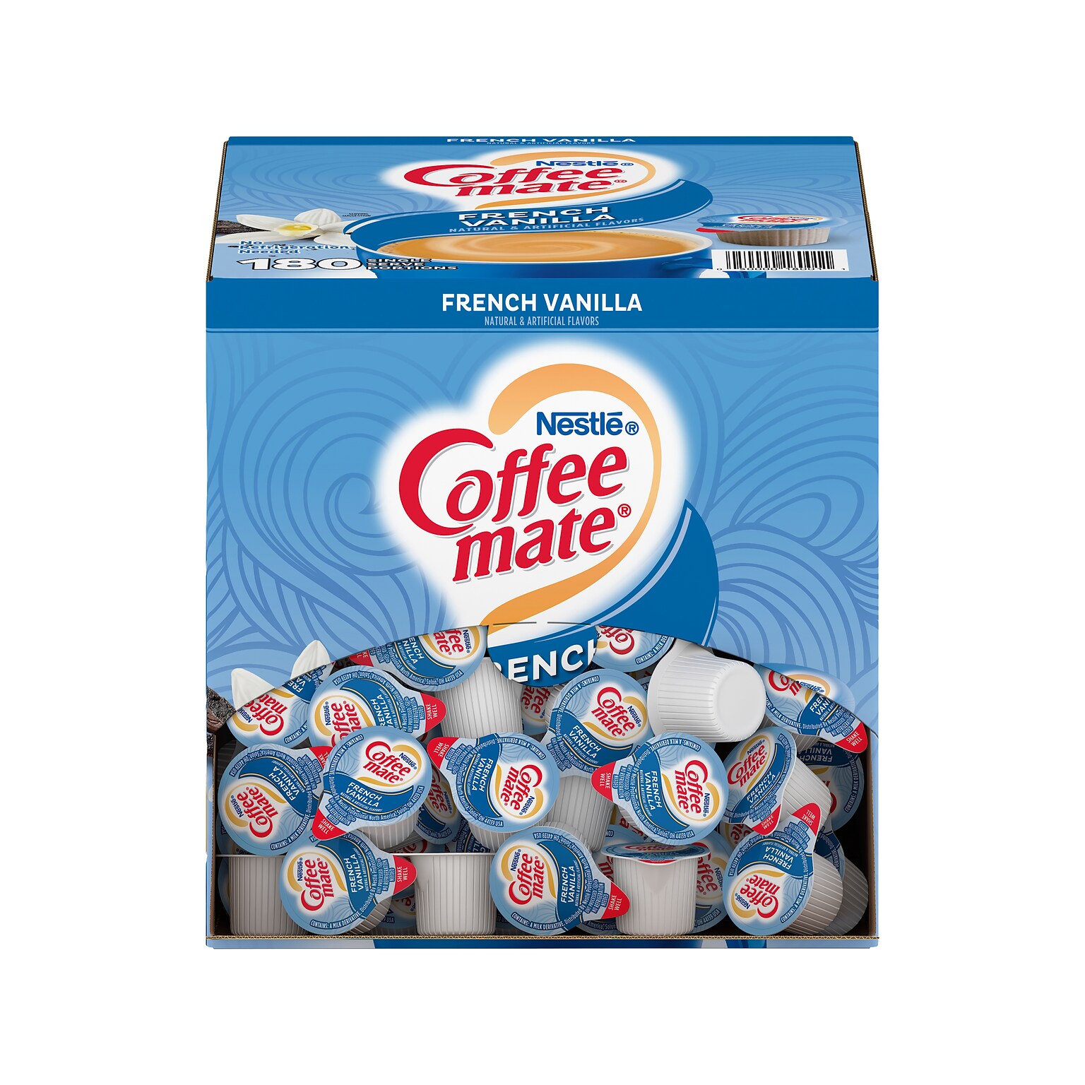 Coffee mate French Vanilla Dairy Free Liquid Creamer, 0.38 oz., 180/Box (NES18001)