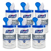 PURELL Professional Disinfecting Wipes, Fresh Citrus Scent, 110 Wipes/Container, 6/Carton (9342-06)