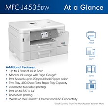 Brother INKvestment Tank MFC-J4535DW All-in-One Color Inkjet Printer