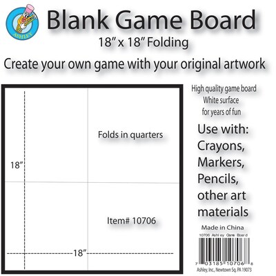 Ashley Productions Folding Blank Game Board, 18 x 18, Pack of 3 (ASH10706-3)