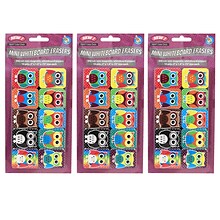Ashley Non-Magnetic Mini Whiteboard Erasers, Color Owls, 10 Per Pack, 3 Packs (ASH78007-3)
