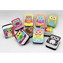 Ashley Non-Magnetic Mini Whiteboard Erasers, Color Owls, 10 Per Pack, 3 Packs (ASH78007-3)