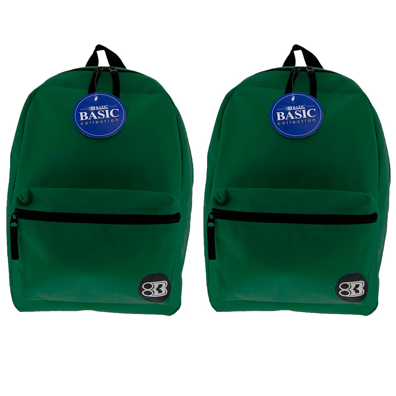 Bazic Basic Backpack, 16, Green, Pack of 2 (BAZ1033-2)