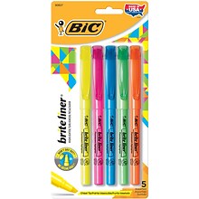 BIC Brite Liner Highlighters, Chisel Tip, Assorted Colors, 5/Pack, 6 Packs (BICBLP51ASST-6)