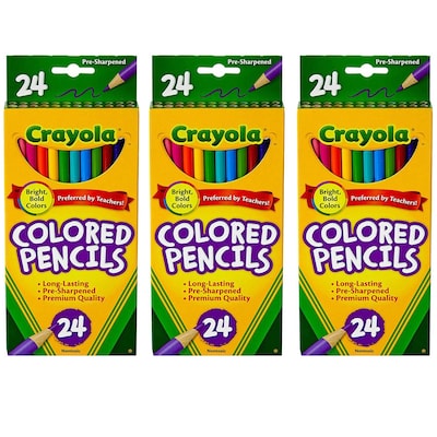 Crayola Colored Pencils, 24 Per Box, 3 Boxes (BIN4024-3)