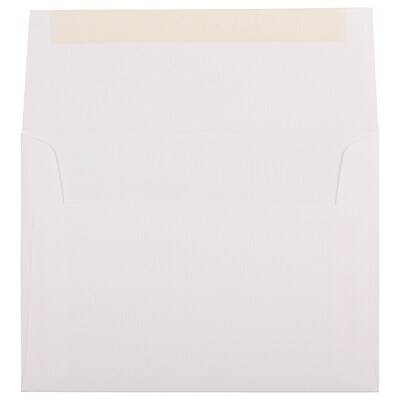 JAM Paper A6 Strathmore Invitation Envelopes, 4.75 x 6.5, Bright White Laid, 50/Pack (STTL661I)