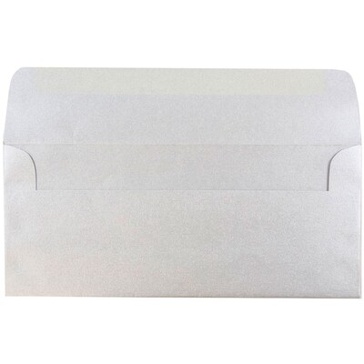 JAM Paper Open End #10 Business Envelope, 4 1/8 x 9 1/2, Metallic Silver, 500/Pack (SD5360 06H)
