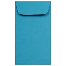 JAM Paper #6 Coin Business Colored Envelopes, 3.375 x 6, Blue Recycled, 100/Pack (356730559B)