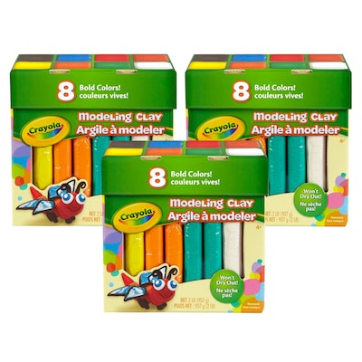 Crayola Modeling Clay, 2 lb. Jumbo Assortment, 8 Colors/Box, 3 Boxes (BIN570315-3)