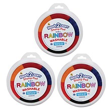 Ready 2 Learn Jumbo 6-in-1 Circular Washable Stamp Pad, Rainbow, 3/Pack (CE-6646-3)