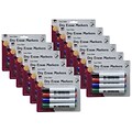 Charles Leonard Barrel Style Low Odor Dry Erase Markers, Chisel Tip, Assorted Colors, 4 Per Pack, 12