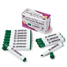 CLI Dry Erase Markers, Chisel Tip, Green, 12/Pack, 3 Packs (CHL47925-3)