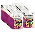 Charles Leonard Eraser Caps, Assorted Colors, 40 Per Pack, 24 Packs (CHL80740-24)