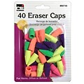 Charles Leonard Eraser Caps, Assorted Colors, 40 Per Pack, 24 Packs (CHL80740-24)