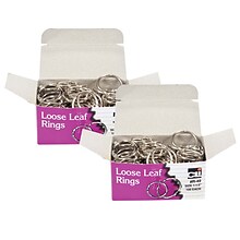 Charles Leonard Loose Leaf Book Rings, 1-1/2 Capacity, Silver, 100/Box, 2 Boxes/Bundle (CHLR49-2)