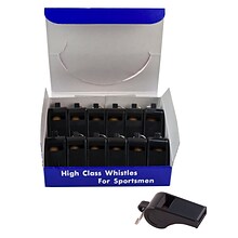 Champion Sports Whistles, Black 12 Per Pack, 3 Packs (CHS601-3)