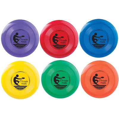 Champion Sports Plastic Disc, 125g, Assorted Colors, Pack of 6 (CHSFD125-6)