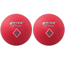 Champion Sports Playground Ball, 10, Red, Pack of 2 (CHSPG10RD-2)