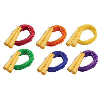 Champion Sports Licorice Plastic 8' Speed Rope, Assorted, Pack of 6 (CHSSPR8-6)