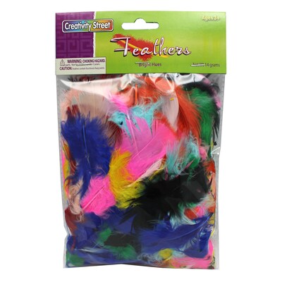 Creativity Street Turkey Plumage Feathers, Assorted Bright Hues, Assorted Sizes, 14 grams/Pack, 12 P