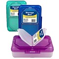 C-Line Plastic 3 Compartment Storage Box, 7.90 × 4.90 × 2.50, Assorted Colors (no color choice),