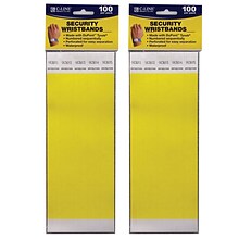 C-Line DuPont Tyvek Security Wristbands, Yellow, 100 Per Pack, 2/Pack (CLI89106-2)