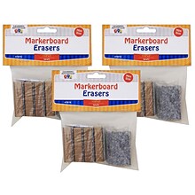 Learning Advantage Mini Markerboard Erasers, 5 Per Pack, 3 Packs (CTU7874-3)