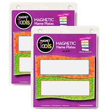 Dowling Magnets® Magnetic Name Plates, 6 x 2, 20 Per Pack, 2 Packs (DO-735205-2)