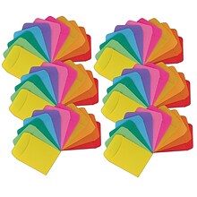 Hygloss® Paper Non-Adhesive Library Pockets, 3.5 x 5, Bright Colors, 30 Per Pack, 6 Packs (HYG1563