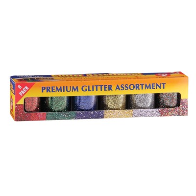 Hygloss Premium Glitter Assortment, 6 Colors/Pack, 3 Packs (HYG37506-3)