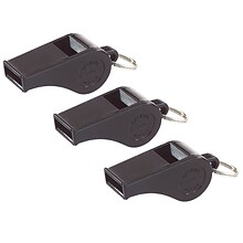 Martin Sports Black Plastic Whistles, Black 12 Per pack, 3 Packs (MASP20-3)