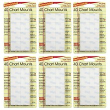 Magic Mounts Chart Mounts, 1 x 1, 40/Pack, 6 Packs (MIL3226-6)