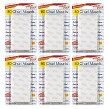 Magic Mounts Removable Chart Tabs, 1 x 1, 80/Pack, 3 Packs (MIL3227-3)