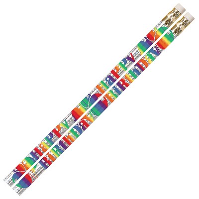 Musgrave Pencil Company Birthday Blitz Motivational Pencils, #2 Lead, 12/Pack, 12 Packs (MUS1356D-12)