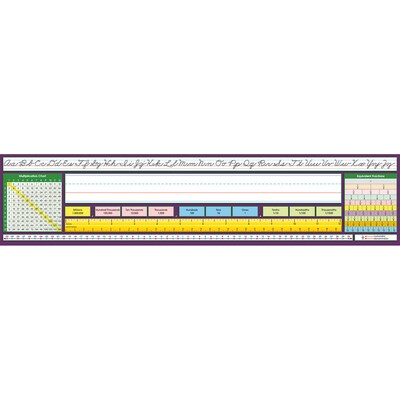 North Star Teacher Resources Adhesive Intermediate Traditional Cursive Desk Plates, 17.5" x 4", 36 Per Pack, 2 Packs (NST9042-2)