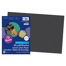 Prang 12 x 18 Construction Paper, Black, 50 Sheets/Pack, 5 Packs (PAC6307-5)