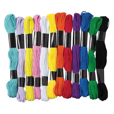 Creativity Street Embroidery Thread Skeins, 12 Colors, 24 Skeins/Pack, 3 Packs (PACAC6475-3)