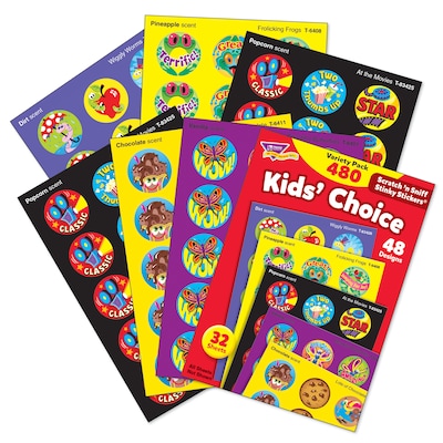 TREND Kids Choice Stinky Stickers® Variety Pack, Multicolored, 480 Per Pack, 2 Packs (T-089-2)