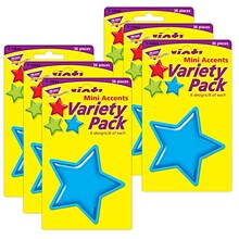 TREND Gumdrop Stars Mini Accents Variety Pack, 36 Per Pack, 6 Packs (T-10843-6)