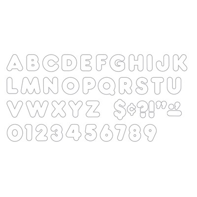 TREND 4 Casual Uppercase Ready Letters, White, 71 Characters/Pack, 6 Packs (T-1567-6)