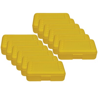 Romanoff Plastic Latch Pencil Case, Yellow, Pack of 12 (ROM60203-12)